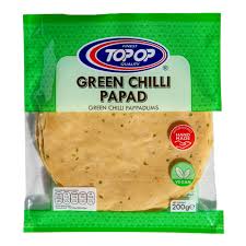 TOP GREEN CHILLI PAPAD 200G